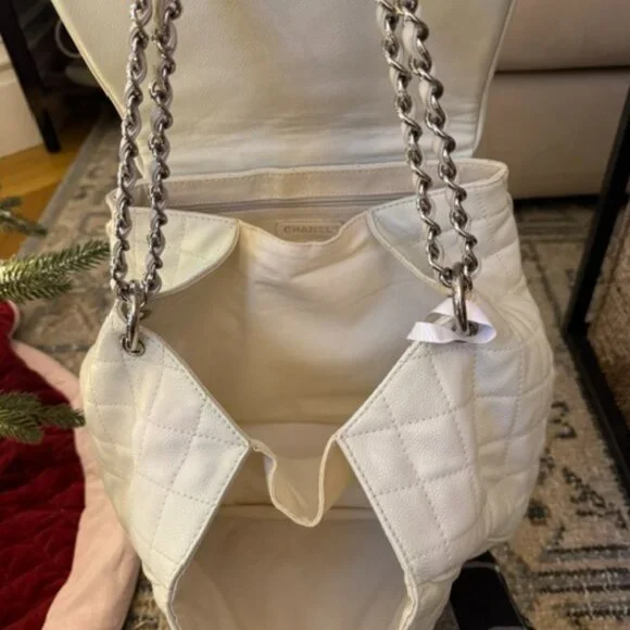 CHANEL TIMELESS ACCORDION BAG PURSE IN WINTER WHITE - Picture 7 of 15